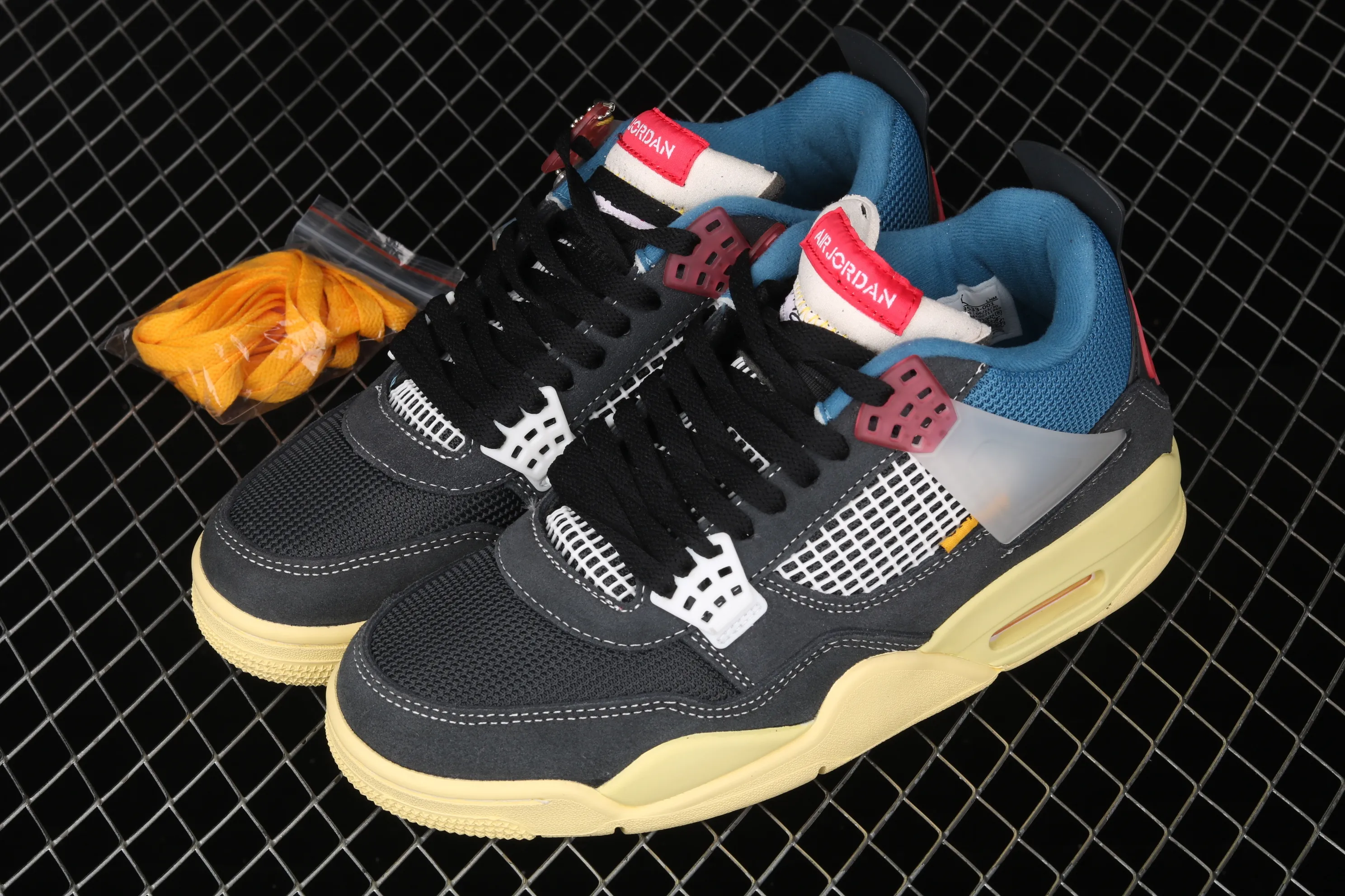 All categories Air Jordan Jordan series basketball shoes Air Jordan 4 G version Union LA x Air Jordan 4 Retro "Off Noir" AJ4 Joe 4 Union Gray and Blue Knights DC9533-001